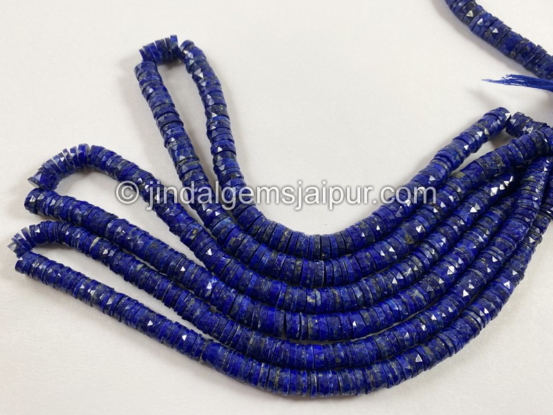 Lapis Faceted Tyre Beads